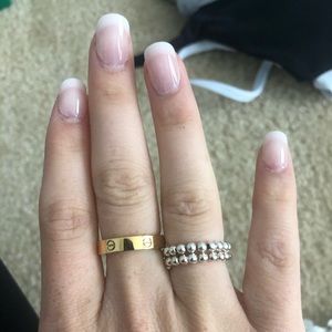 Two sterling silver ball rings
